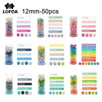 【DT】hot！ LOFCA 12mm 50pcs Silicone Loose Beads Baby Teether Round Teething Chewable Colorful Infant