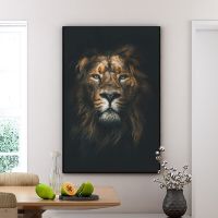 Wild Animal Lion Head Canvas Art ภาพวาดโปสเตอร์และภาพพิมพ์-Cuadros Wall Art รูปภาพสำหรับห้องนั่งเล่นตกแต่งบ้าน-เหมาะสำหรับคนรักสัตว์