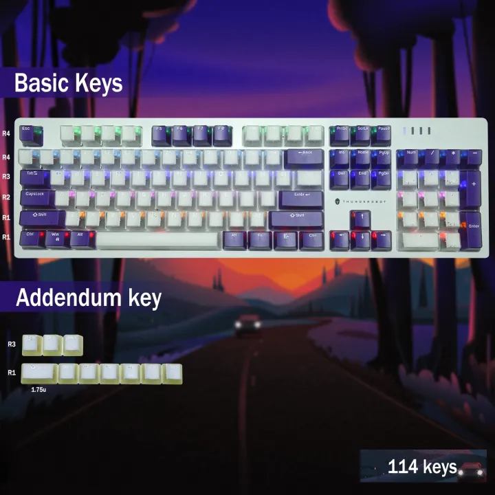 114-pbt-key-caps-oem-profile-for-mechanical-keyboard-double-shot-molding-cute-four-sides-ice-crystal-transparent-backlit-keycaps