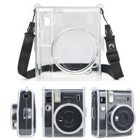 สำหรับ Fujifilm Instax Mini 40โปร่งใสลายกล้องถ่ายรูปทันที Instax Mini Carry กระเป๋าอุปกรณ์สวมครอบพร้อมสายคล้องไหล่แข็งติดคริสตัล