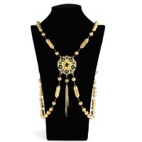 Sunspicems 2021 Colorful Morocco Chest Shoulder Chain For Women Caftan Wedding Jewelry Metal Strap Arab Bijoux Boho Bijoux Gift