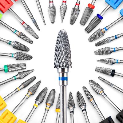 Dmoley Tungsten Carbide Nail Drill Bit Electric Manicure Drills For Machine Milling Cutter Nail Burr Pedicure Accessories Tools