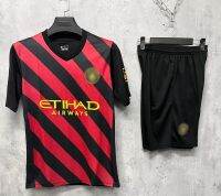 Manchesters Citys ผู้ชายเด็กเด็กชายเสื้อเจอร์ซีย์เตะฟุตบอล22-23สีดำสโมสรแขนแขนสั้นคอกลมชุดฟุตบอลฝึกซ้อมเสื้อยืดลำลอง0000