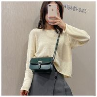 【Lanse store】Female Shoulder Bag 2022 New Pu Leather Lock Bag Twist Braid Simple and Versatile One-shoulder Messenger Retro Small Square Bag