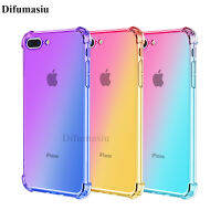 For iPhone 8Plus 7Plus 6Plus 6SPlus Case Covers Apple iPhone 6 6S 7 8 SE 2020 Shockproof Soft Case Gradient Color Silicone Soft TPU Casing Colorful Back Cover Anti Fall iPhone 6S 6 7 8 Plus SE 2020 Phone Case