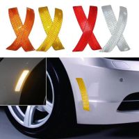 【LZ】☏  2pc carro reflexivo tira noite anti-colisão adesivos pára-lamas auto alerta decalque branco vermelho laranja amarelo acessórios do carro