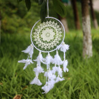 【cw】MS6003 New Style White Feather Dreamcatcher Home Feather Handicraft Ornaments Car Feather Pendant 【hot】