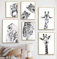 ภาพวาดสัตว์ที่สมจริงผ้าใบ Art พิมพ์ภาพผนังโปสเตอร์ Modern Wall Art Decor สำหรับสไตล์สแกนดิเนเวีย Homes