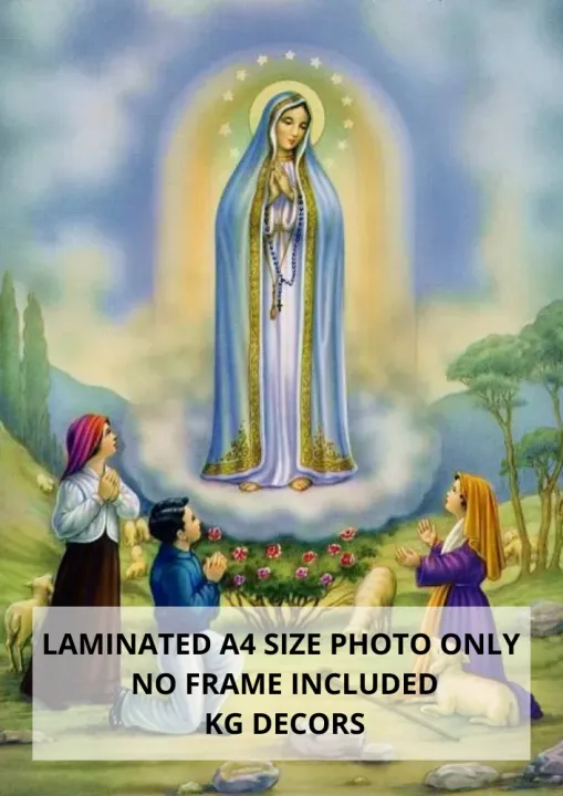 Our Lady Of Fatima Art Decor Photo Laminated A4 Size - Our Lady Of ...