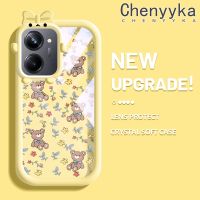 เคส Chenyyka สำหรับ Realme 10 Realme 10 Pro Plus 5G เคสลายการ์ตูนหมีดอกไม้แฟชั่นดีไซน์ใหม่โทรศัพท์ซิลิโคนเนื้อนิ่มโปร่งใสเคสใสกันกระแทกลายเลนส์กล้องถ่ายรูปมอนสเตอร์น้อยน่ารัก