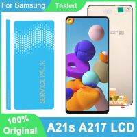 อะไหล่ประกอบดิจิไทเซอร์หน้าจอสัมผัส LCD แบบเต็มจอ100% SM-A217F A217สำหรับ Galaxy A21s