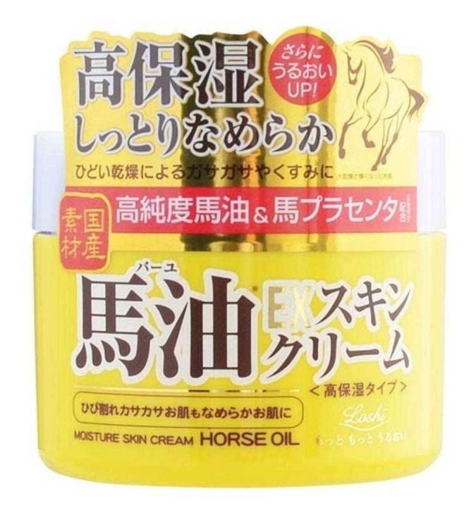 พร้อมส่ง-rossi-moist-aid-horse-oil-ex-skin-cream-ba-100g-สกิน-ครีม-น้ำมันม้าจากญี่ปุ่นเป็นความลับสู่ผิวสวยอ่อนเยาว์