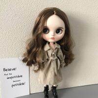 Dlbell เสื้อเสื้อผ้า Blythe พร้อมเข็มขัด,1ชิ้นกันลมวินเทจหรือรองเท้าบูทสำหรับ Barbie Blyth Ob24 1/6ชุดตุ๊กตา