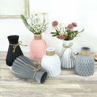 【LZ】✚❀  Vaso de flores de plástico moderno para casa vaso de cesta decoração da sala preto e branco nórdico moderno azul