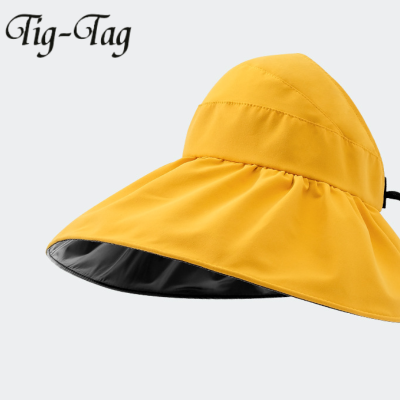 Tig-Tag หมวกกันแดดสวยๆ หมวกกัน แดด หญิง หมวกกันแดด uv ผญ หมวกกันแดดเท่ๆ หมวกน่ารักๆ เวอร์ชั่นเกาหลีของครีมกันแดด all-match สำหรับการเดินทางกลางแจ้งแบบใหม่ พับได้ TT23032913