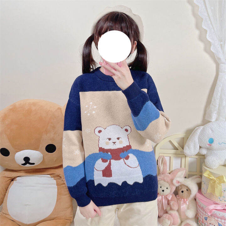 kosahiki-winter-ladies-sweaters-cartoon-bear-embroidery-knitted-pullover-2021-warm-jumper-soft-long-sleeve-lovely-japanese-top