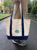 Starbuck Taiwan-ความจุขนาดใหญ่การสอนกระเป๋าผ้าใบกระเป๋าหิ้วเทพธิดากระเป๋าสะพายไหล่กระเป๋าหิ้วออกไปข้างนอกเบาและจุได้เยอะกระเป๋า Starbuck กระเป๋าทรงสี่เหลี่ยมมีหูหิ้วสะพายไหล่ Starbuck