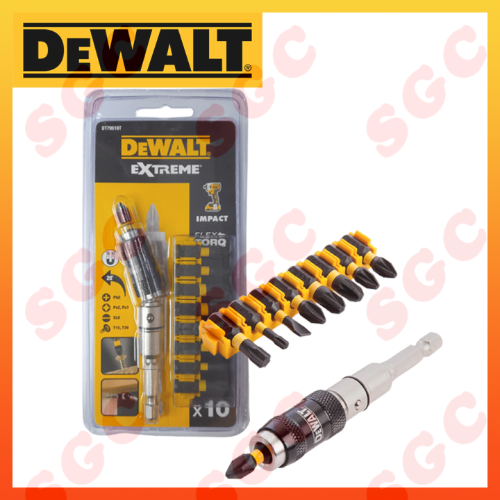 dewalt-dt70518t-dewalt-ชุดดอกไขควง-10-ชิ้น-พร้อมหัวจับดอก-dewalt-ดอกไขควง-10-ตัวชุด-พร้อมหัวจับดอก-dewalt-ชุดดอกขันสกรู