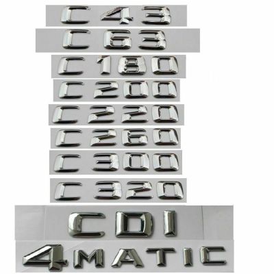 Logo Huruf ชุบโครเมี่ยม4Matic CDI เหมาะสำหรับ Mercedes Benz A B C GLK C43 C63 C55 C180 C200 C220 C300 C350 C320