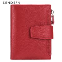 SENDEFN กระเป๋าสตางค์ Dompet Koin แฟชั่นผู้หญิง RFID ปิดกั้นกระเป๋าใส่เงินหนังแท้ซิปกระเป๋าใส่เงินกระเป๋าเก็บบัตร5191กระเป๋าสตางค์ใบสั้น