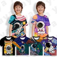 Astronaut NASA SpaceT-Shirt Kids Short Sleeve Fashion Cute Boy Shirt Everyday Casual Handsome