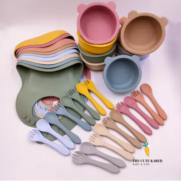 Silicone Baby Bowls with Spoon, 2PCS Baby Feeding Set Suction Bowls for  Kids Toddlers -BPA Free-Baby Dishes Utensils