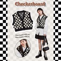 Theyourlooks  พร้อมส่ง Cute checkerbroad vest เสื้อกั๊กไหมพรม (TYL247)