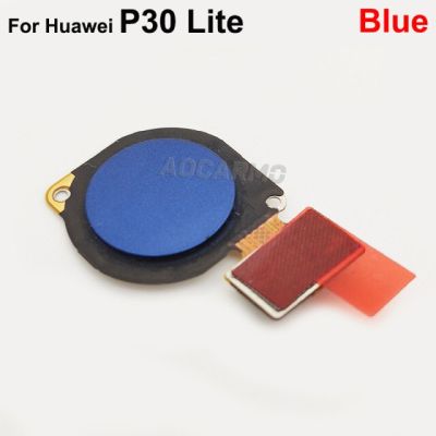 【☄New Arrival☄】 anlei3 ปุ่มโฮม Aocarmo สำหรับ Huawei P30 Lite / Nova 4e Touch Id อะไหล่เซ็นเซอร์ตรวจสอบลายนิ้วมือสายยืดหยุ่น
