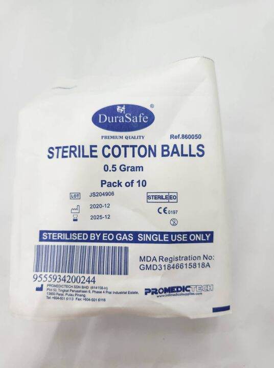 Durasafe Sterile Cotton Balls 10s Lazada
