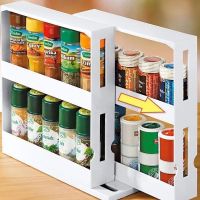 Multi-Function Seasoning Storage Rack Kitchen Rotating Spice Bottle Organizer Pill Cosmetic Storage Shelf Kitchen Accessories