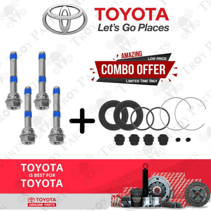 Toyota Front Disc Brake Caliper Guide Pin Bolt + Repair Kit (Full Set