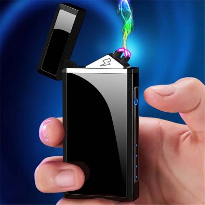 ZZOOI X Dual Arc Electronic Lighter Windproof Metal USB Charging Electric Lighter For Smoking Smokeless Flameless Creative Gift