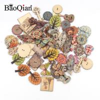 【YF】❡❏﹍  20Pcs Mixed series Wood Buttons for Clothing Handwork Sewing Scrapbook Crafts Accessories Needlework Botones