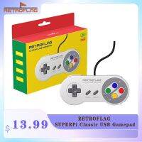 Retrolflag Superpi เกมแพด USB แบบมีสายสุดคลาสสิคการเล่นเกมอุปกรณ์ควบคุมอุปกรณ์เสริมสำหรับ Raspberry Pi, Windows, Switch J Pad