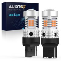 AUXITO 2ชิ้น7440 Canbus ไม่มีข้อผิดพลาดสัญญาณไฟเลี้ยว W21W 3020Smd หลอดไฟ Led Wy21W สำหรับ Day Running Light