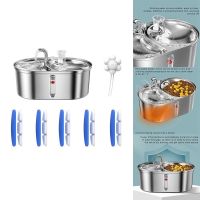 ❡ Cat Water Fountain Stainless Steel Pet Water Fountain 3L Capacity Double Bowl Feeder Easy Cleaning For Pets