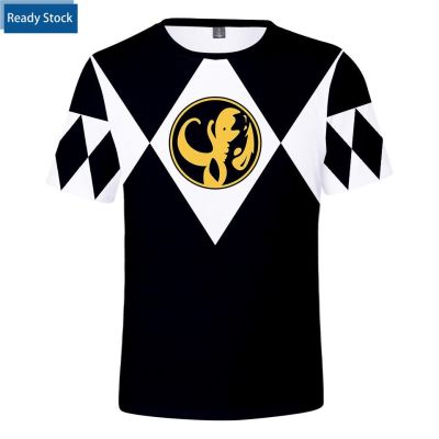 Power Rangers Men Fashion Clothing Anime Cartoon Printing T Shirt Unisex Tops Short Sleeve Streetwear Casual Shirt Gift