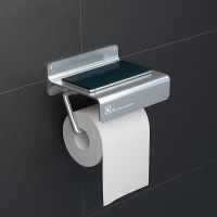 ¤✚▽ Space Aluminum Toilet Paper Holder No Punch Wall Mounted Paper Roll Holder Tissue Paper Holder Bathroom Accessories Shelf