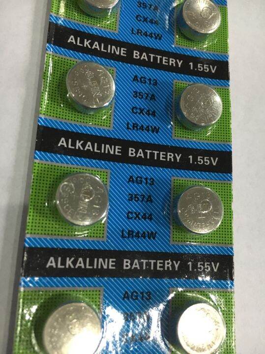 ถ่านกระดุม-ถ่านนาฬิกา-lr44-alkaline-battery-1-55v-แพ็คละ-10-ก้อน