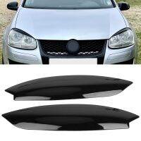 เสาตกแต่งภายนอกรถโครเมี่ยมสำหรับ VW GOLF 5 MK5 GTI R 2005 2006 1คู่สำหรับไฟหน้าโฟล์คสวาเกนแผ่นครอบเปลือกตาคิ้ว