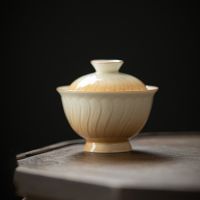 ดอกเบญจมาศ Gaiwan สำหรับชาเซรามิคดอกไม้ Tureen Teaware ชุดสีเหลืองชาจีนชาม Chawan Lily Deng S Store ถ้วยชา