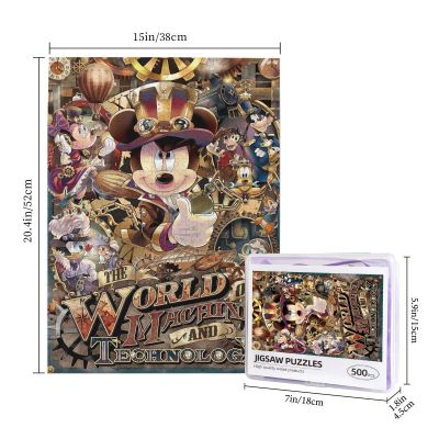 The Mechanical World Of Disney Mickey Wooden Jigsaw Puzzle 500 Pieces Educational Toy Painting Art Decor Decompression toys 500pcs