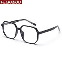 Peekaboo korean big frame glasses optical women acetate clear lens square glasses frame men retro oversized spring fashion