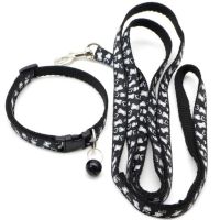 TEXFashion Pet Dog Cat Collar Traction rope 6 Color Bone Pattern Cute Bell Adjustable Collars For Puppy Kitten DIY Pet Accessories