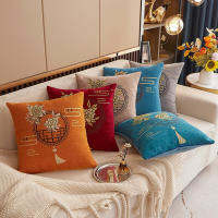 Simple Chinese Style Chenille Jacquard Cushion Cover 45x45cm Embroidery Flower  Decorative Pillows Home Bedroom Bed Sofa Pillowcase