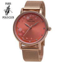 Paris Polo Club นาฬิกาข้อมือผู้หญิง สายสแตนเลส รุ่น PPC-220621T-RG-BK,PPC-220621T-RG-OR,PPC-220621T-GN,PPC-220621T-BK,PPC-220621T-RG-CY