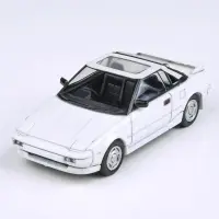 เครื่องประดับในคอลเลกชันรถเหล็กหล่อขนาด1/64 1985 MR2 MK1โมเดลรถโลหะผสมของที่ระลึกของเล่นผู้ใหญ่สำหรับเด็กของขวัญแฟนหนุ่ม