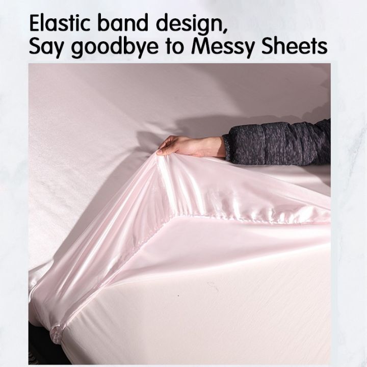 5-size-satin-silk-fitted-bed-sheet-queen-king-single-bedsheet-comfortable-home-bedding-set-soft-smooth-cool-touch-satin-bed-sheet