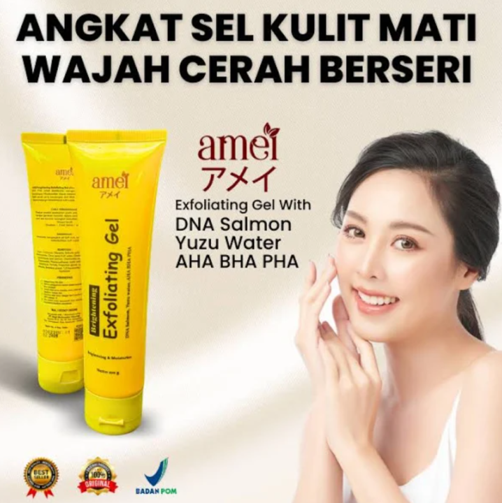 Amei Exfoliating Gel Dna Salmon Penghilang Daki di Leher Wajah Seluruh