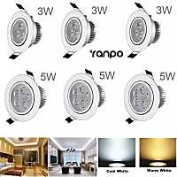 Ranpo Dimmable แอลอีดีเพดานลงโคมไฟแผง3W 5W AC85-265V ไฟส่องสว่าง Spotlight สำหรับโรงแรมสำนักงาน